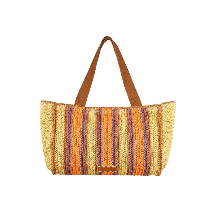 Preview: SEABREEZE BANDE TOTE ORANGE BROWN aus Raffiabast